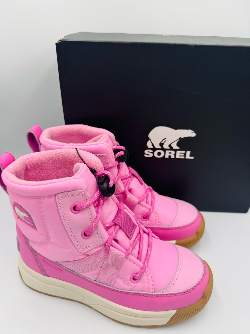 Sorel Whitney III Plus Snow Boots Kids Size 3 Hot Pink Waterproof Winter Boots
